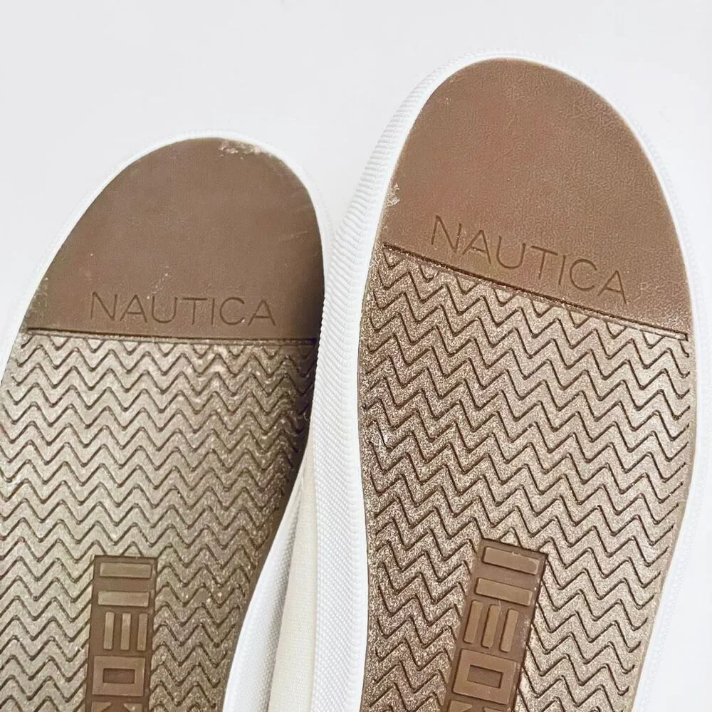 NWT Nautica Lanyard 8.5 White Cushioned Comfy memory foam navtech Sneakers READ